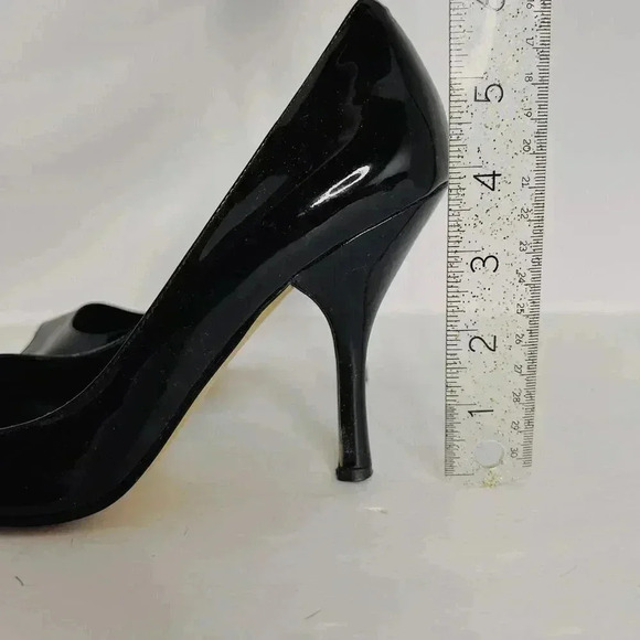 Enzo Angiolini Black Patent Leather Peep Toe Pumps Heels Stilettos Size 8.5 - Picture 9 of 11
